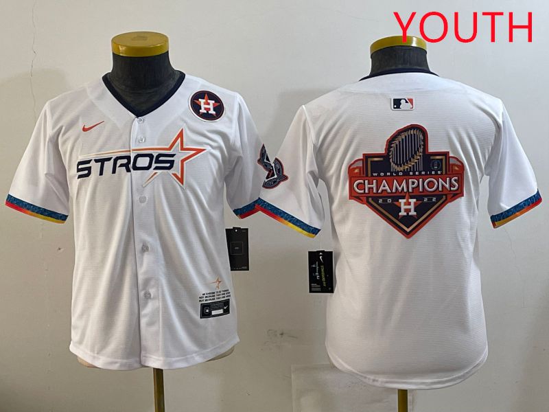 Youth Houston Astros Blank White Fourth generation Joint Name 2025 Nike MLB Jersey style 14->youth mlb jersey->Youth Jersey